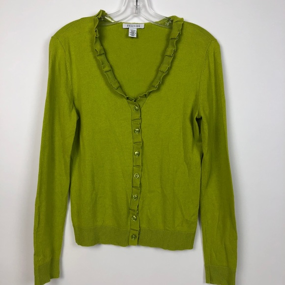 Kenneth Cole Reaction Sweaters - ❤️❤️Kenneth Cole Reaction Chartreuse Cardigan❤️❤️